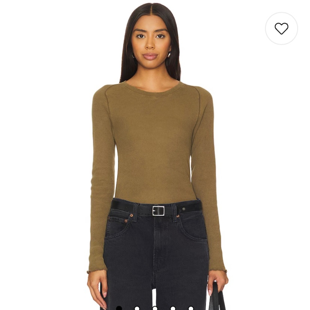 NWT Intimately Free People long sleeve layering top in army green.